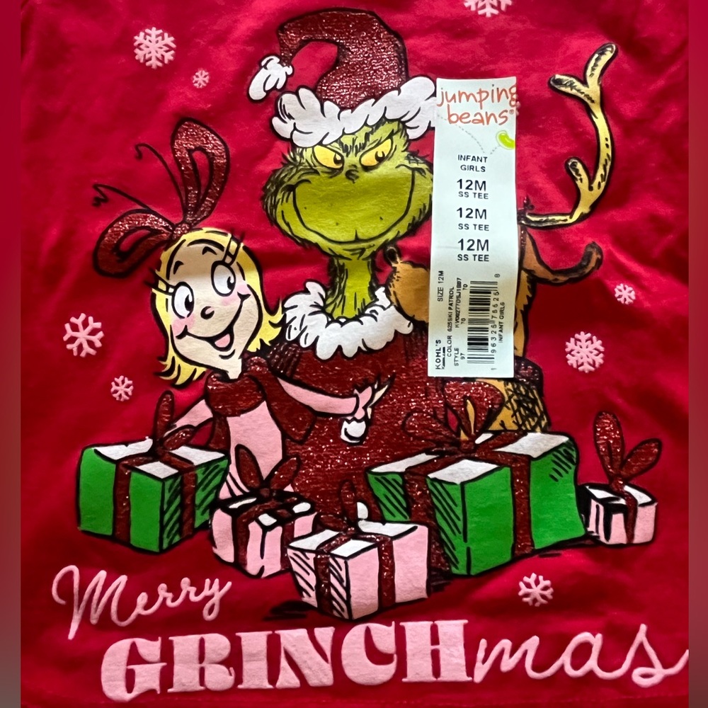 Infant 12M Jumping Beans Merry Grinchmas S/S Tee
